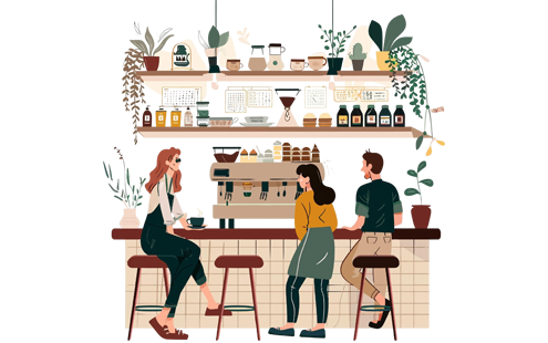 Ilustracja – kawiarnia