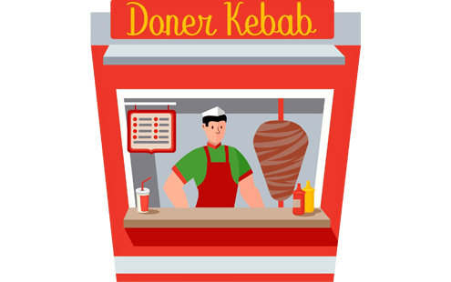 Ilustracja – lokal z kebabem
