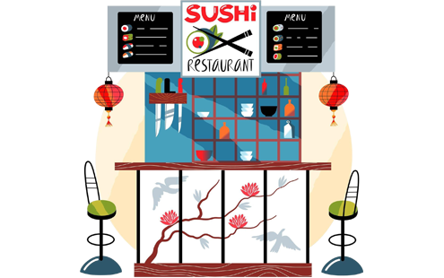 Ilustracja – sushi bar