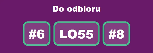 Ekran systemu numerkowego Fodimi z numerami zamówień gotowych do odbioru